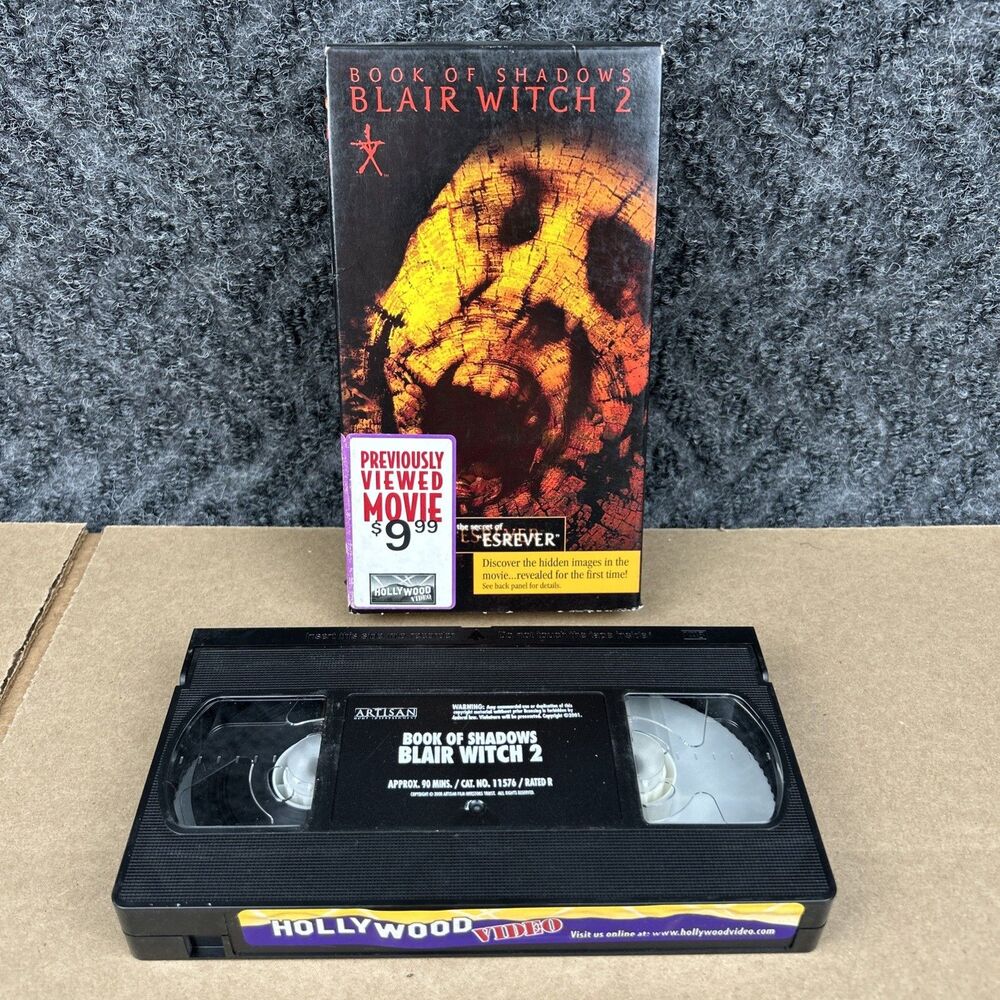 Book Of Shadows Blair Witch 2 (VHS, 2000) Hollywood Video Stickers